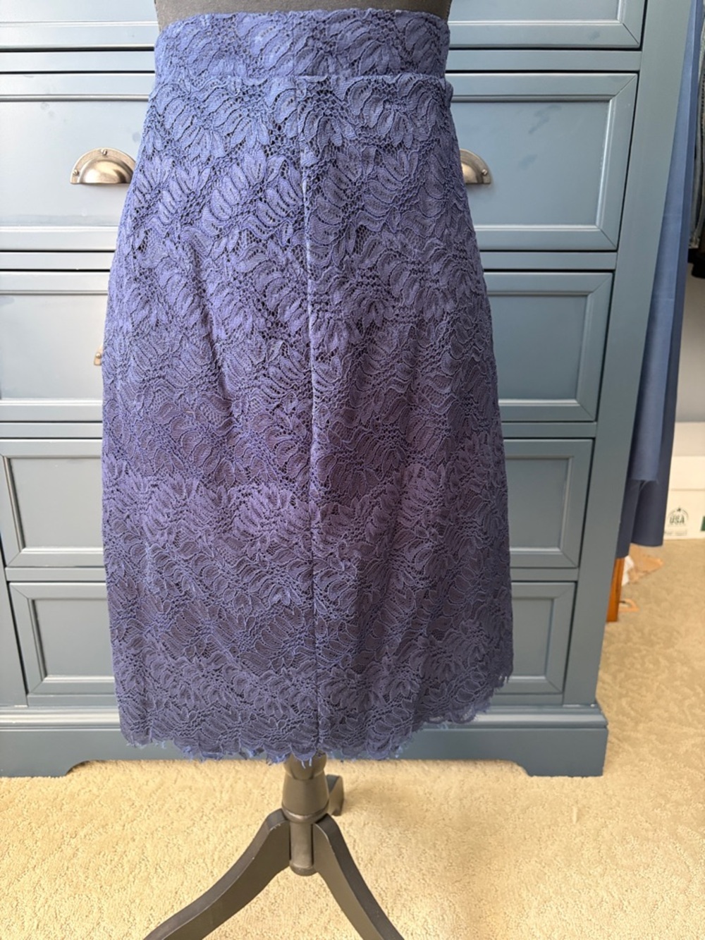 Banana Republic Deep Blue Lace Midi Skirt - Picture 2 of 5